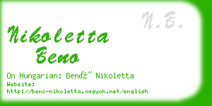 nikoletta beno business card